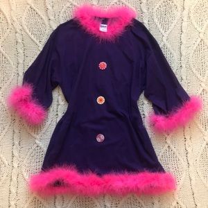 Retro style purple and pink boa costume cover-up